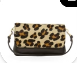 Leather Crossbody Clutch, Leopard