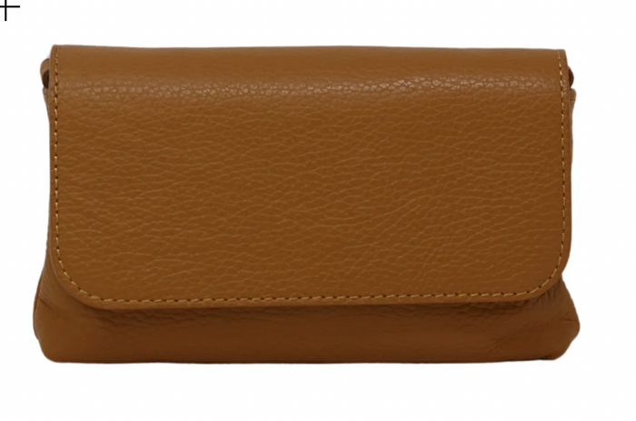 Leather Crossbody Clutch, Navy