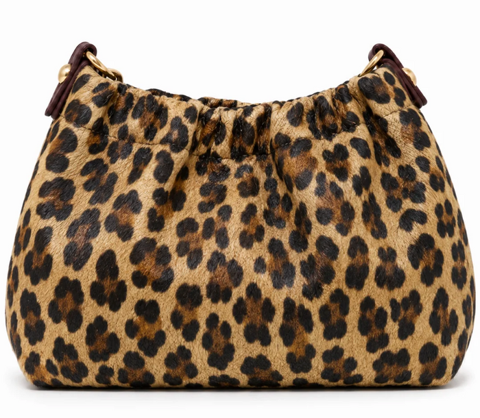 Leather Gathered Clutch/Crossbody Bag