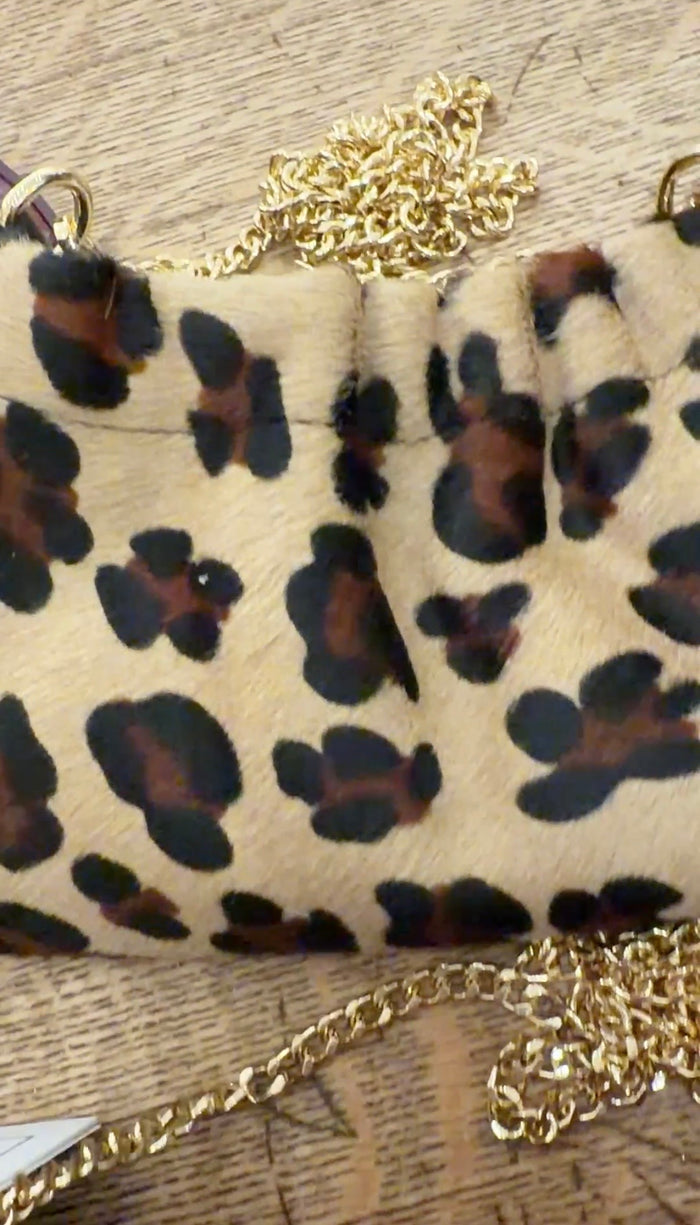 Leather Gathered Clutch/Crossbody Bag