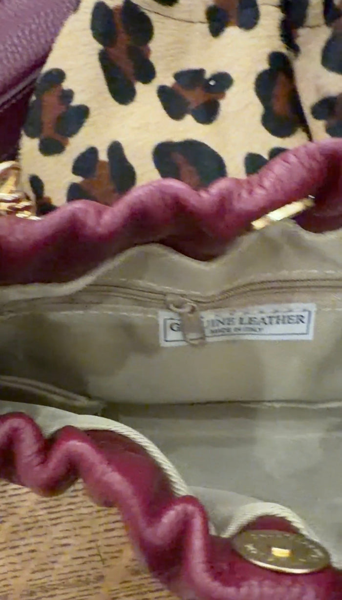 Leather Gathered Clutch/Crossbody Bag