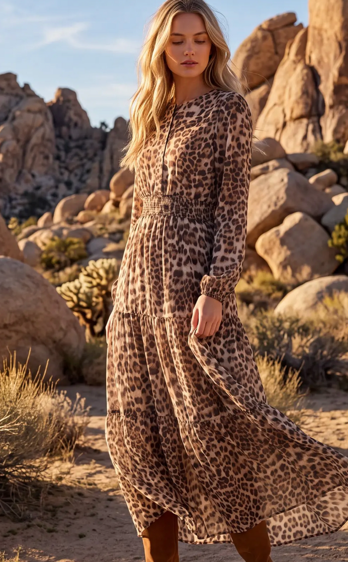 Leopard Tiered Maxi Dress