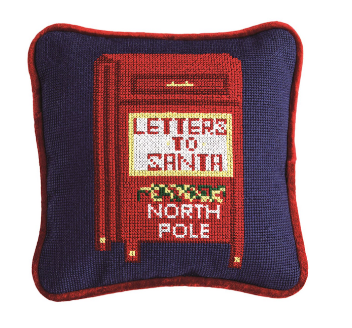 Letters To Santa Needlepoint Mini Pillow