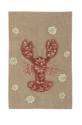 Lobster Beaded Towel, khaki