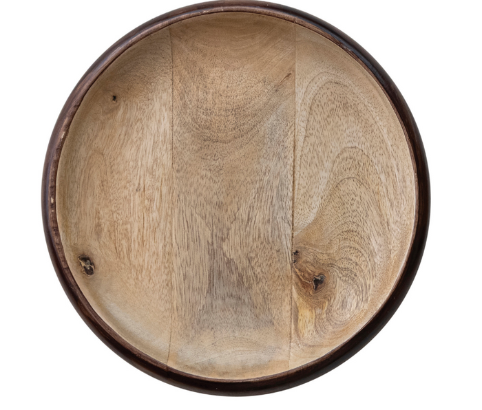 Mango Wood Dish, Natural & Burnt Finish