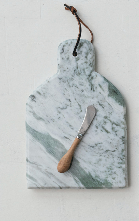 Marble Cheese/Cutting Board w/Knife