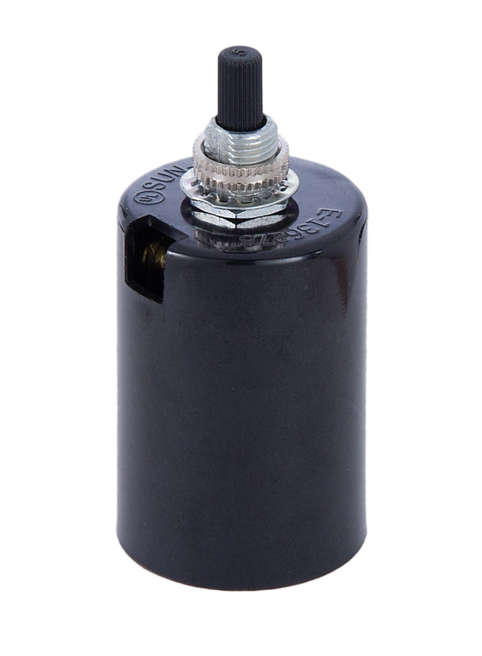 Medium Base, Phenolic, 2-Piece Bottom Husk Socket with On-Off Turn Knob