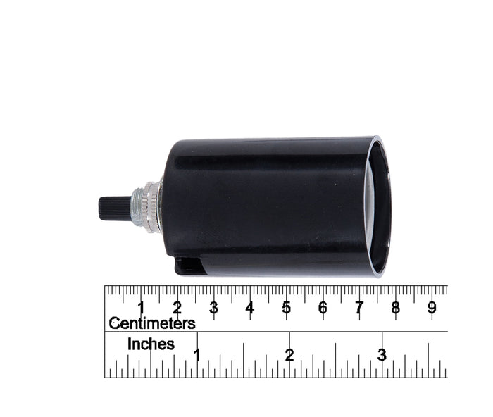 Medium Base, Phenolic, 2-Piece Bottom Husk Socket with On-Off Turn Knob