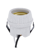 Medium base, U-Clip Snap-In Porcelain Keyless Fixture Socket with 8.5" Wire Leads