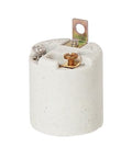 Medium E26 Size Unglazed Porcelain Keyless Lamp Socket, 8-32F Side Mount Bracket