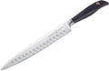 Knife with a black handle on a white background