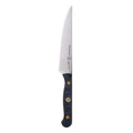 Knife with a black handle on a white background