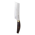 Nakiri knife with a wooden handle on a white background