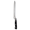 Knife with a black handle on a white background