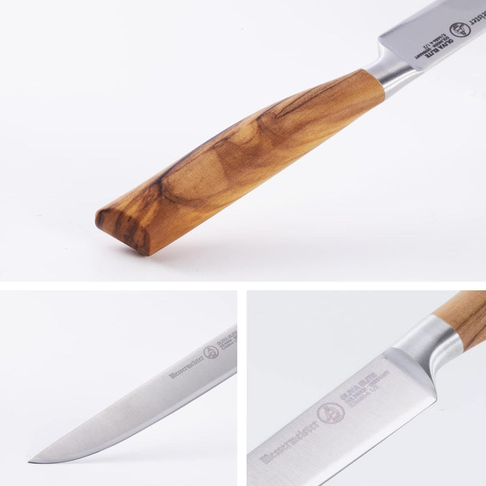 Knife with wooden handle on a white background