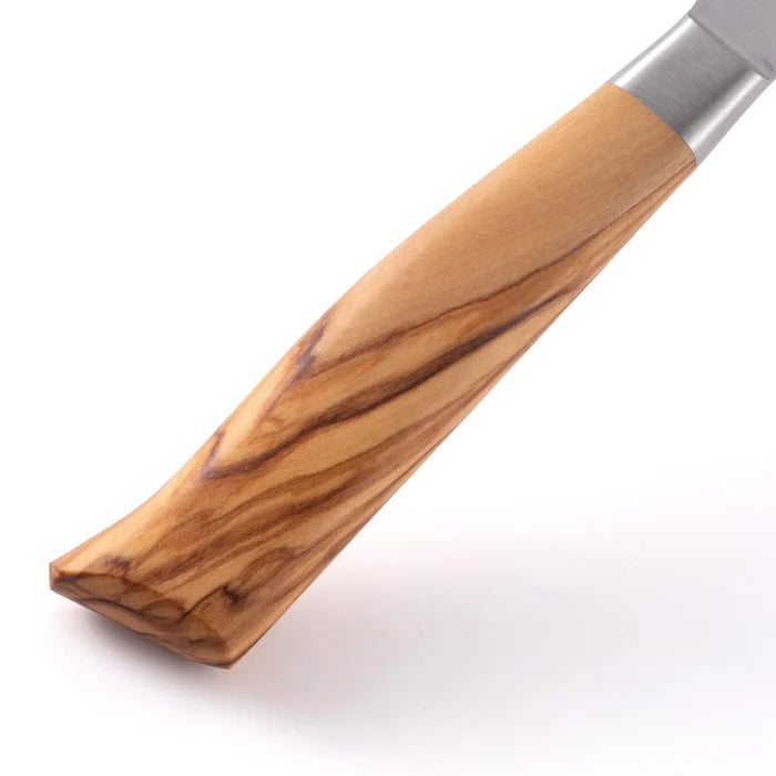 Close up of knife's handle displayed on a white background
