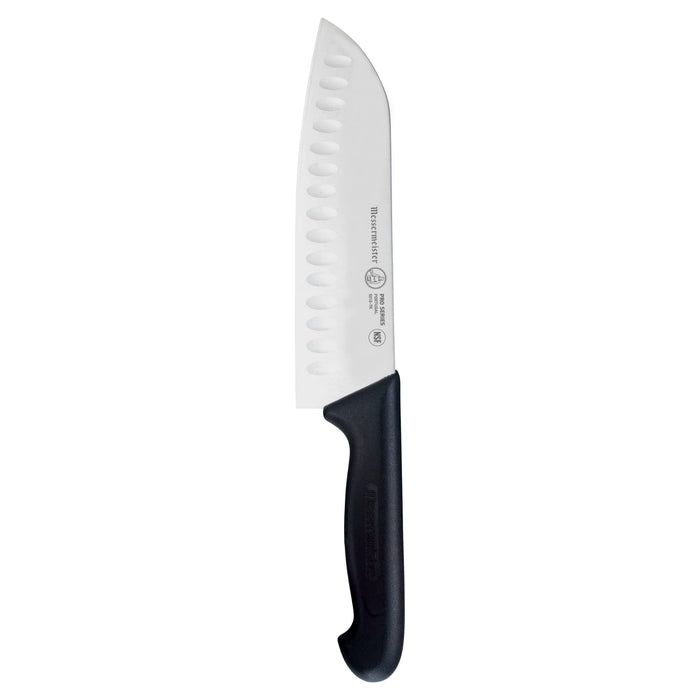 Knife with a black handle on a white background