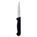 Knife with black handle on a white background
