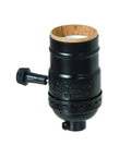 Metal 3-Way Turn Knob Lamp Socket, Satin Black Finish