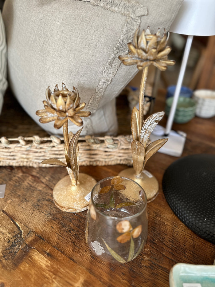 metal flower taper holder  -Tall