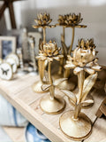 Metal Flower Taper Holders, small