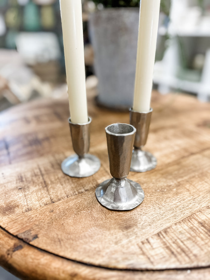 Metal Taper Holder, matte silver