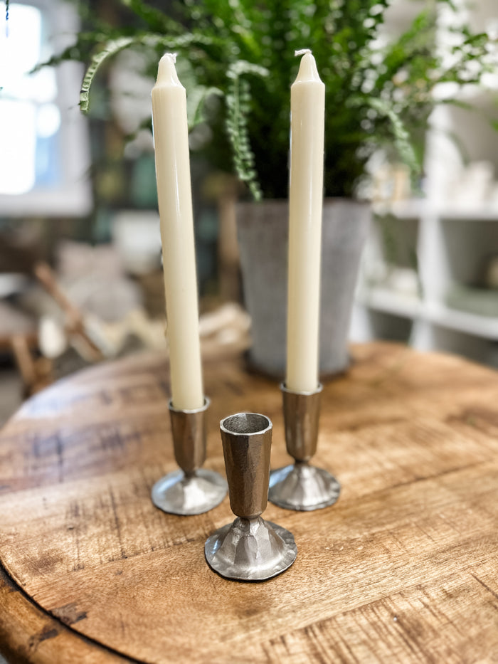 Metal Taper Holder, matte silver