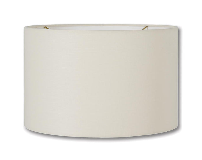 Mid Century Retro Drum Lamp Shades - Eggshell Color, 100% Fine Linen
