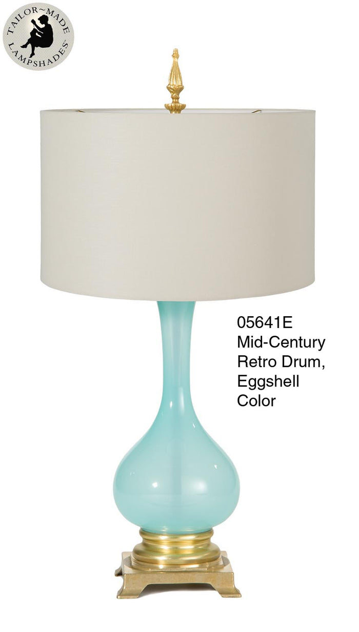 Mid Century Retro Drum Lamp Shades - Natural Color, 100% Fine Linen