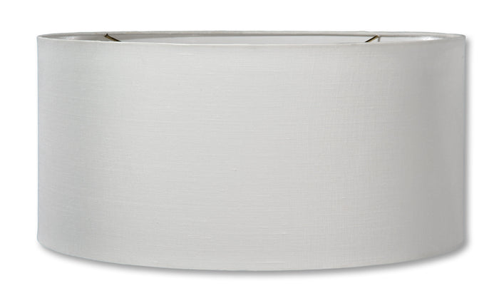 Mid Century Shallow Drum Lamp Shades - Off White Color, 100% Fine Linen