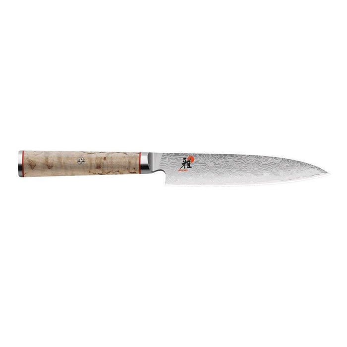 Miyabi Birchwood SG2 Utility Knife - 6″ displayed horizontally on a white background