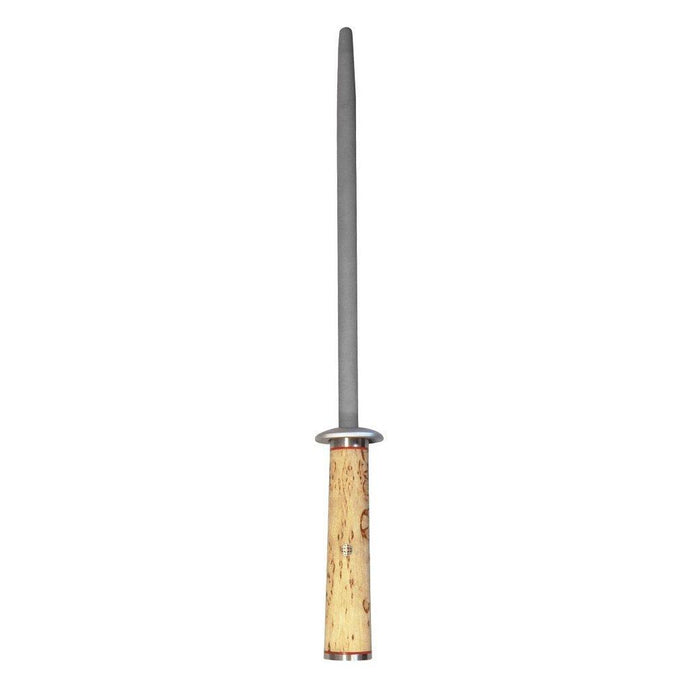 Miyabi Birchwood Sharpening Steel - 9″ displayed vertically on a white background