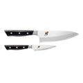 Miyabi Evolution 2-pc Knife Set displayed horizontally on a white background