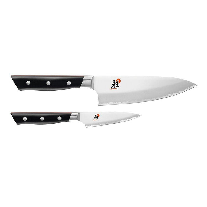 Miyabi Evolution 2-pc Knife Set displayed horizontally on a white background