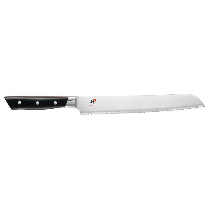 Miyabi Evolution Bread Knife - 9″ displayed horizontally on a white background