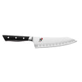 Miyabi Evolution Rocking Santoku - 7″ displayed horizontally on a white background