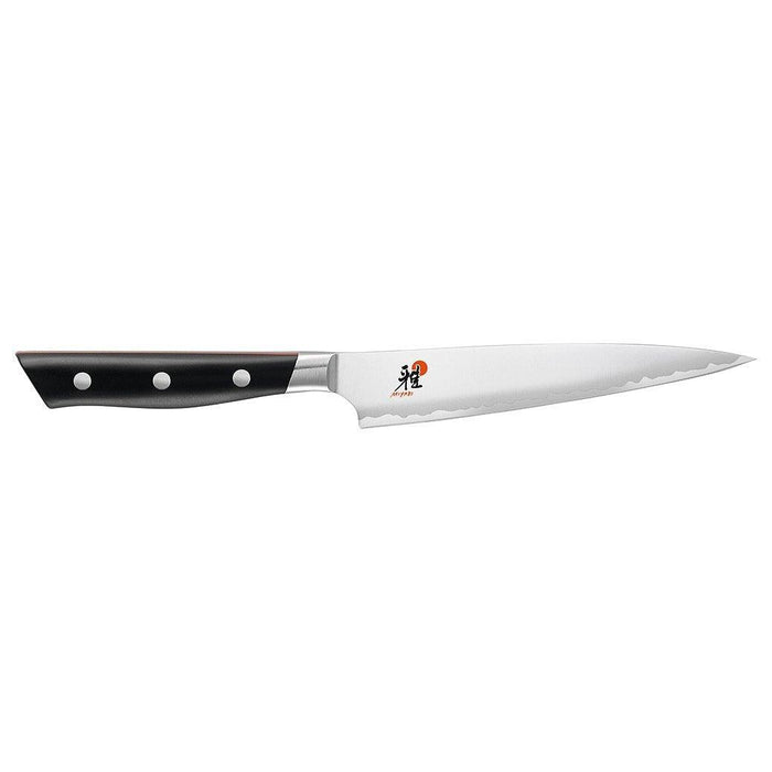Miyabi Evolution Utility Knife - 5.5″ displayed horizontally on a white background