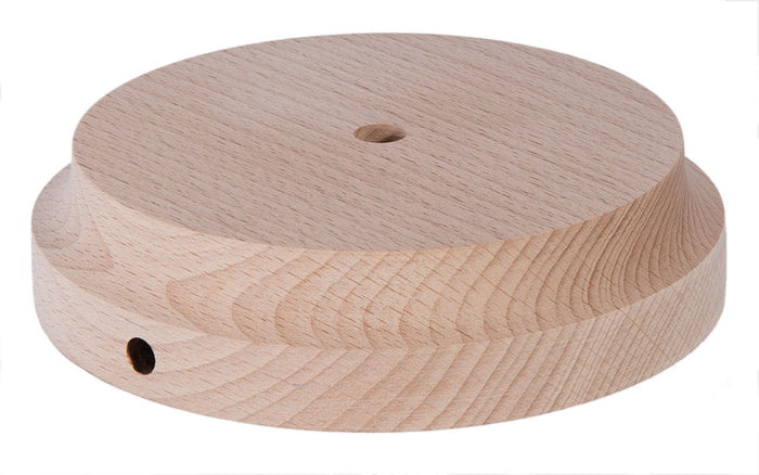 Modern Style Round Wooden Lamp Bases with Tapered Edge, Choice of Size 4 to 9" Top Dia.