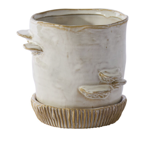 Mushroom Pot w/ Saucer, large