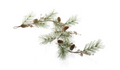 Needle Pine Garland w/Glitter Branches/ Pinecones 60"