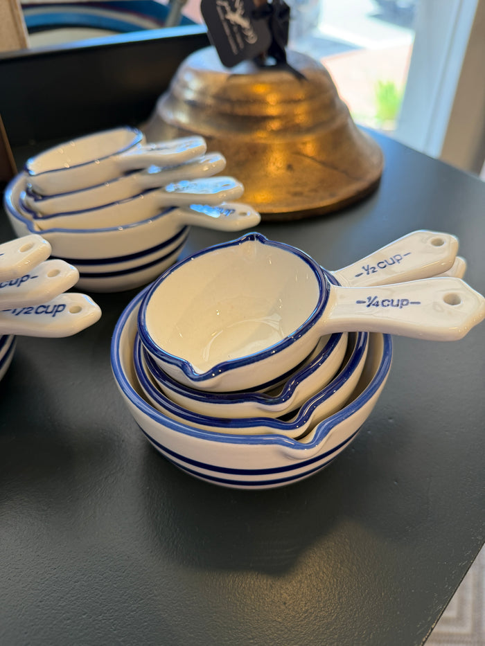 Nesting Blue + White  STRIPE Measuring Cups