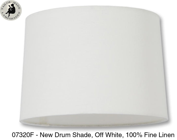 New Drum Style Lamp Shades - Natural Color, 100% Fine Linen Material