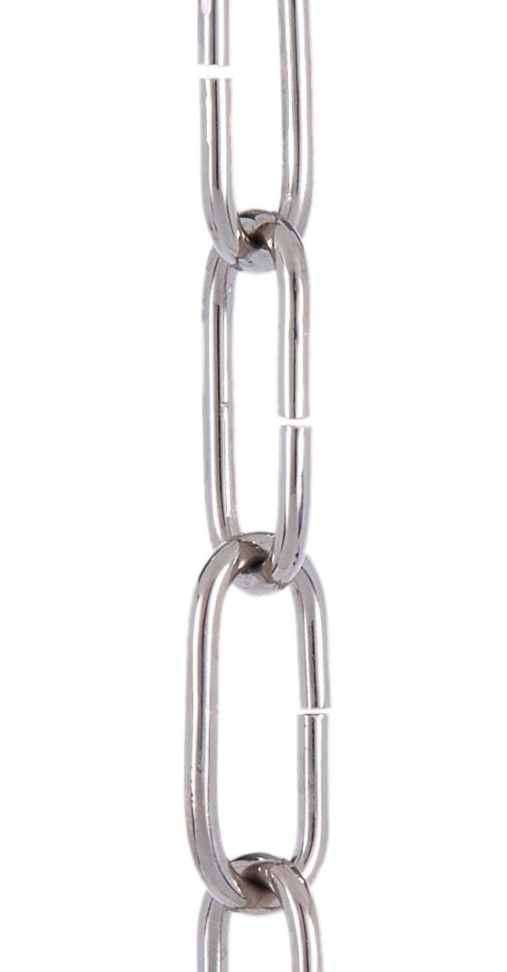 Nickel Plated 8 Gauge Straight Sided Oval Brass Lamp Chain