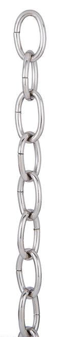 Nickel Plated Brass, Large Loop 5 Gauge Oval Lamp Chain