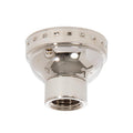 Nickel Plated Finish Brass E-26 Socket Cap, No Set Screw, 1/4 IP