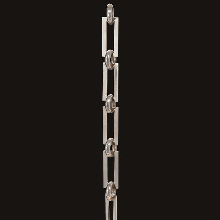 Nickel Plated, Hand Made Rectangular Brass Lamp Chain