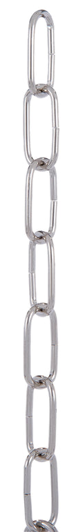 Nickel Plated Steel, 10 Gauge Straight Sided Oval Chain
