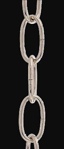 Nickel Plated Steel, 8 Gauge Oval Chain