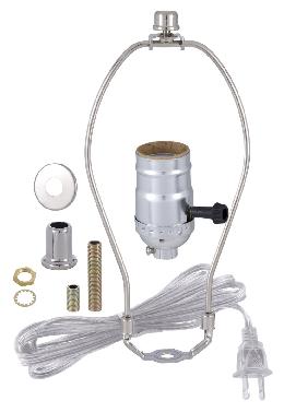 Nickel Table Lamp Wiring Kit with 3-way Socket