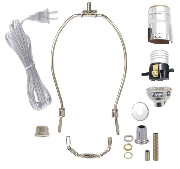 Nickel Table Lamp Wiring Kit with Push-Thru Socket